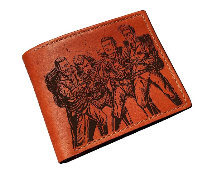 Ghostbusters Engraved Leather Wallet - Supernatural Comedy Gift