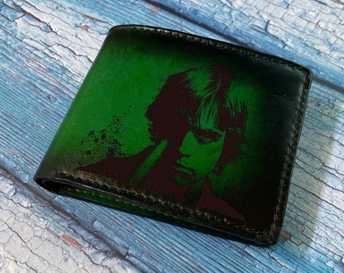 Luke Skywalker Leather Bifold Wallet: Handmade Star Wars Gift