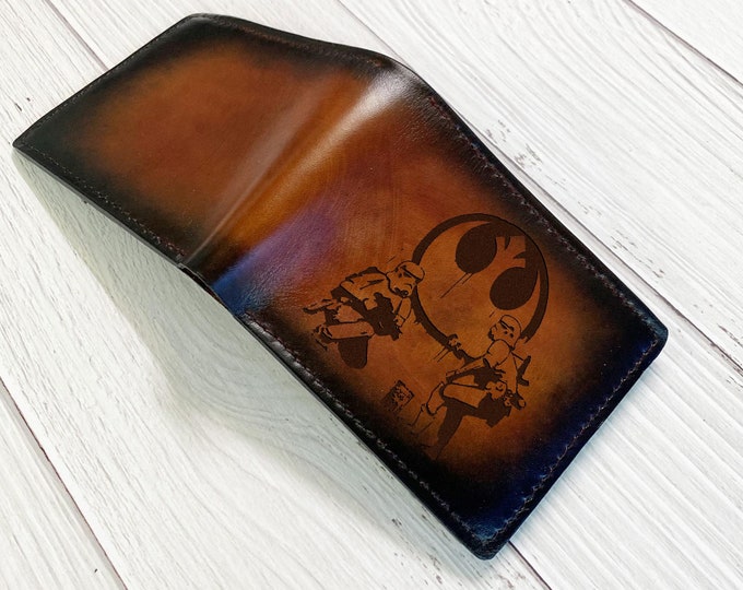 Star Wars Stormtrooper Leather Wallet, Anniversary Gift For Him