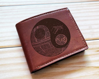 Star Wars Leather Wallet, Death Star Engraved Gift