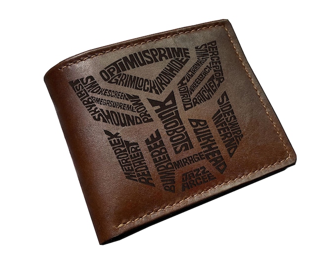 Autobots Logo Genuine Leather Wallet, Personalized Gift
