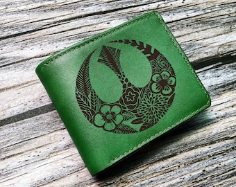 Custom men's wallet, Jedi logo men's present, Starwars gift ideas, birthday anniversary gift for husband, father, wedding men's gifts