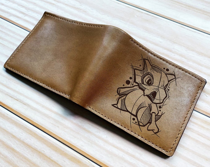 Cubone Pokemon Leather Wallet, Anime Art Gift