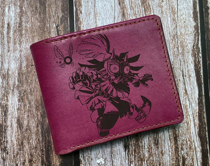 Legend of Zelda Leather Wallet, Personalized Gamer Gift
