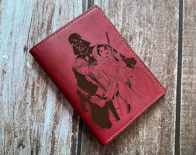Star Wars Leather Passport Wallet: Engraved Travel Case