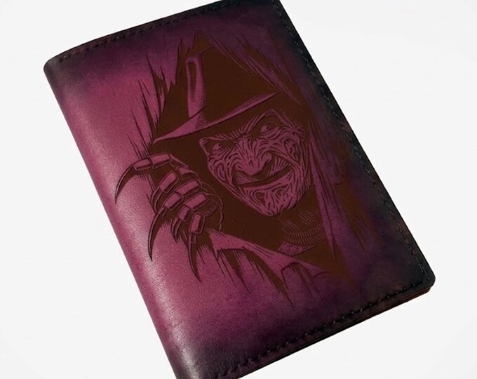 Freddy Krueger Leather Wallet: Nightmare on Elm Street Horror Gift - Horror set 300926