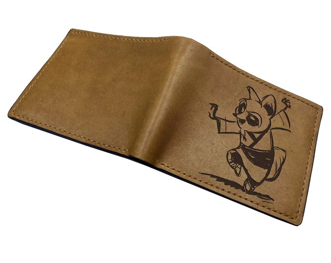 Kung Fu Panda Engraved Leather Wallet, Master Shifu Gift