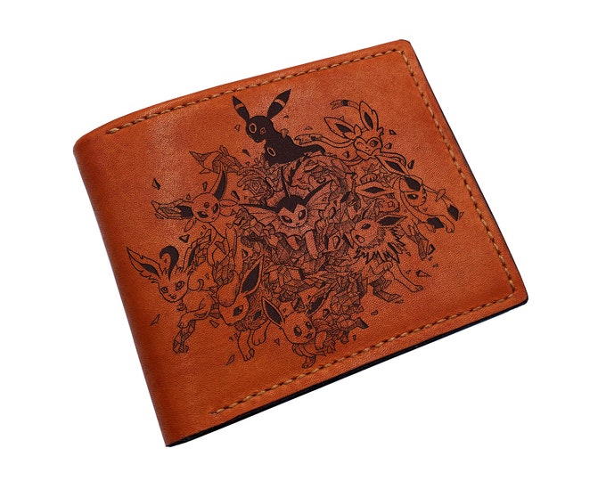 Eevee Evolution Leather Wallet, Pokemon Gift