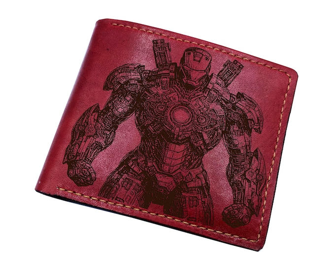 Iron Man Leather Bifold Wallet, Avenger Gift