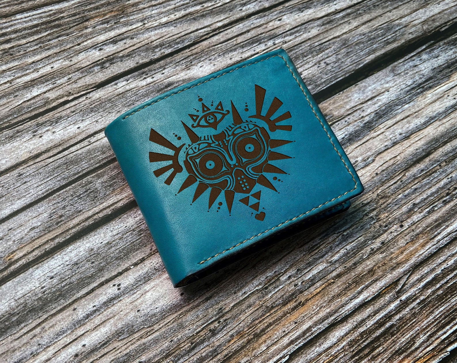 Majora's Mask Pattern Engraving Wallet Legend of Zelda Etsy