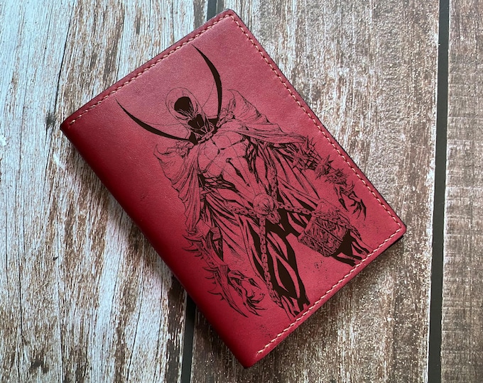 Handmade Leather Travel Wallet, Superhero Gift, Engraved Bifold