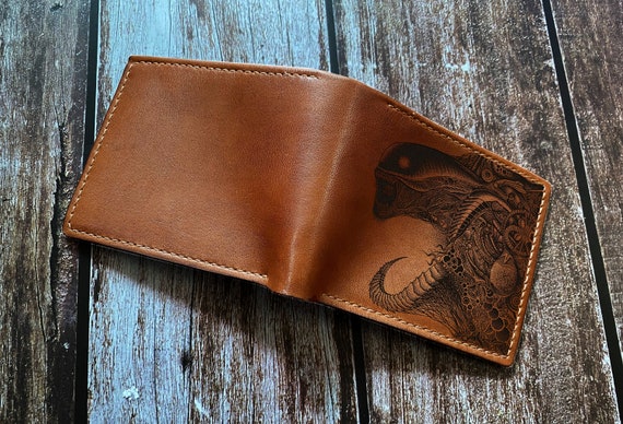 Alien Space Monster Leather Wallet, Customized Monster Gift