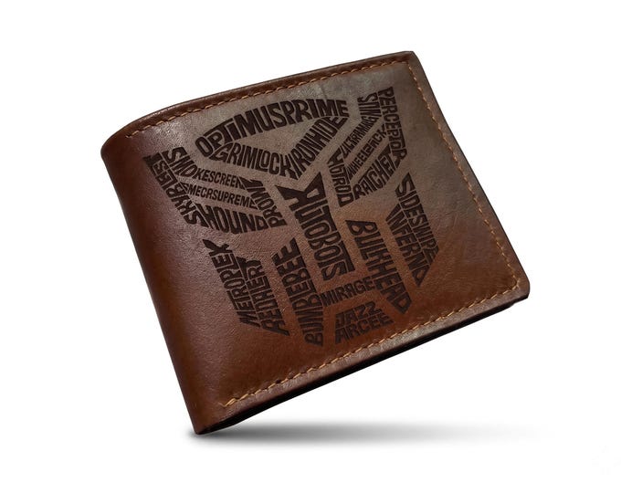 Autobots Logo Genuine Leather Wallet, Personalized Gift