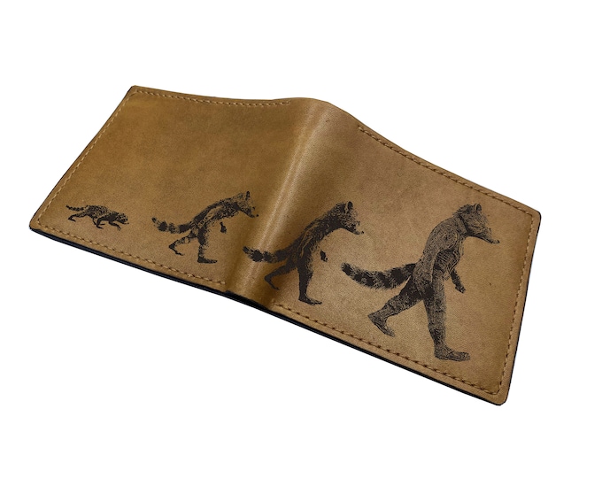 Rocket Raccoon Leather Wallet, Handmade Cowhide Men's Wallet