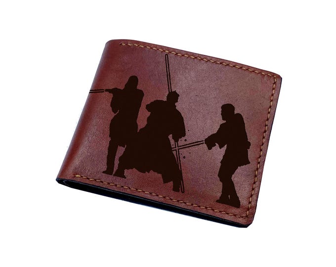 Starwars Leather Bifold Wallet, Engraved Fan Gift