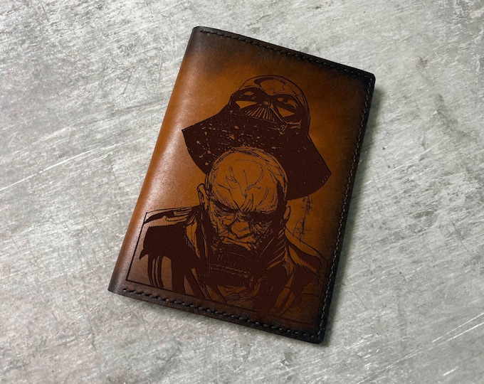 Darth Vader Leather Bifold Wallet, Star Wars Anakin Skywalker Engraved