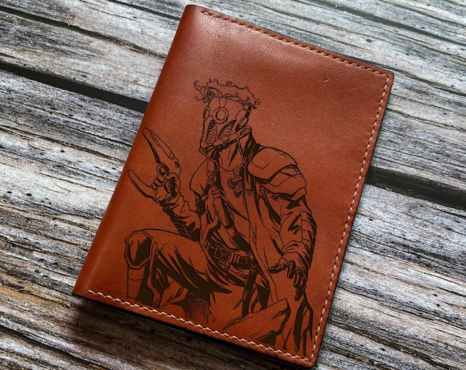 Star-Lord Leather Passport Wallet: Engraved Superheroes Travel Gift