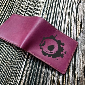 Cartera de cuero personalizada para hombre, ideas de regalos de cuero de Pokémon, cartera de Pokémon fantasma Gastly Gengar Haunter, cartera para esposo, novio