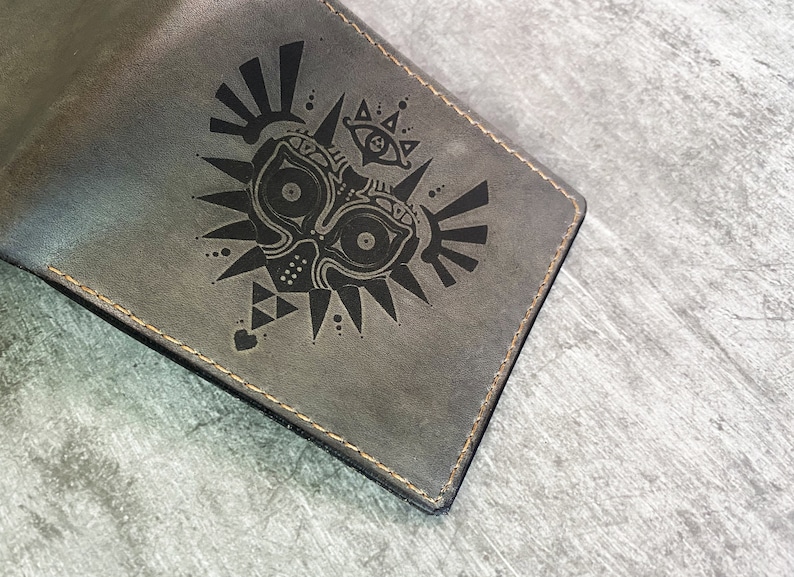 Majora's Mask Pattern Engraving Wallet Legend of Zelda Etsy