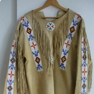 Native American Western Indian Suede Leather Jacket Fringes & - Etsy