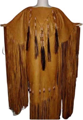 Women's Tan Leather Handmade Long Fringes Wedding Dress - Etsy