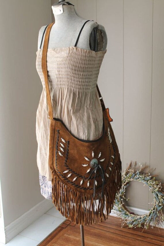 Indigenous Hand Made Suede Handbag