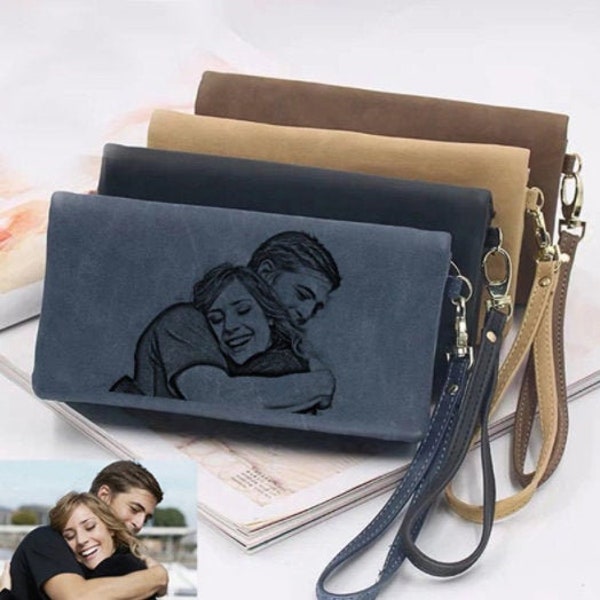 Personalized Wallet Women - Custom Wallet - Customized Engraved Photo - Portefeuille Personnalisé Femme - Gift for Her Mom Wife Girlfriend