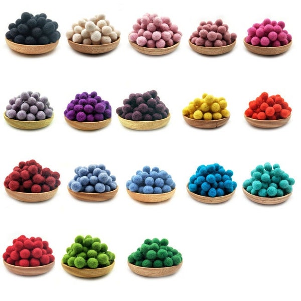 Felt Pom Poms Wholesale - Rainbow Wool Felt Pompoms Wholesale - DIY Loose Felt Ball Garland - Wool Felt Balls - Choose Color Quantity