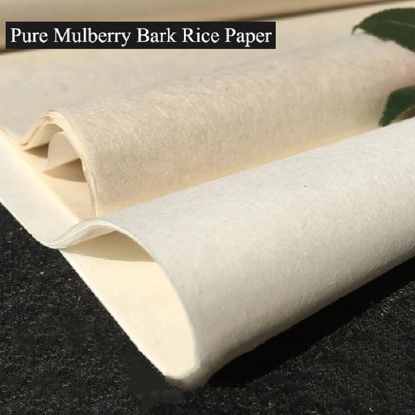 Reines Maulbeerpapier - Naturfarbenes Kalligraphiepapier - Büttenpapier - Dünnes feines Papier - Aquarell - Bio - Eco Friendly Craft
