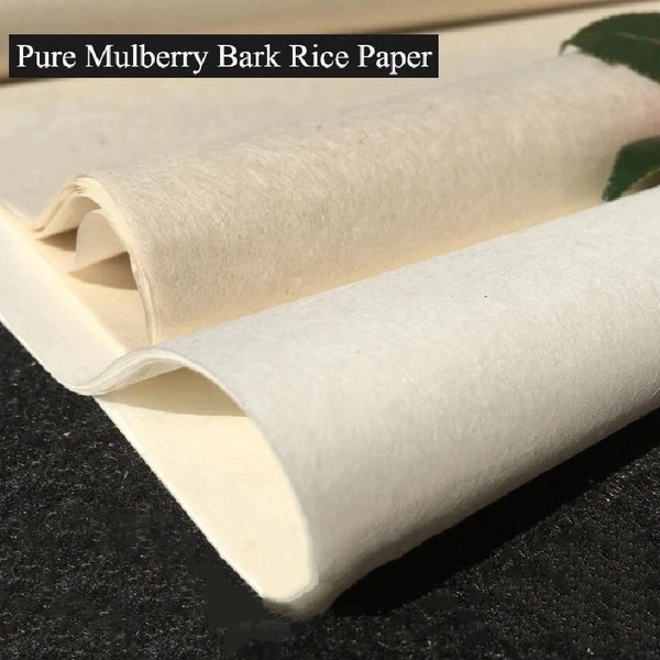 Pure Mulberry Paper - Natural Colour Calligraphy Paper - Handmade Paper - Thin fine Paper - Watercolor - Organic - Eco Friendly Craft