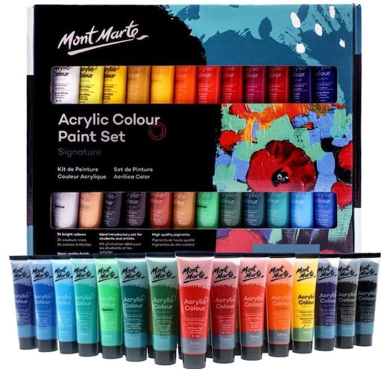 Aen Art Acrylic Paint, Set of 24 Colors Craft Paint Supplies for Canvas,  Painting, Wood, Ceramic