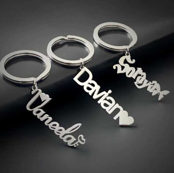 Personalized Name Keychain Custom Keyring Your Name Etsy