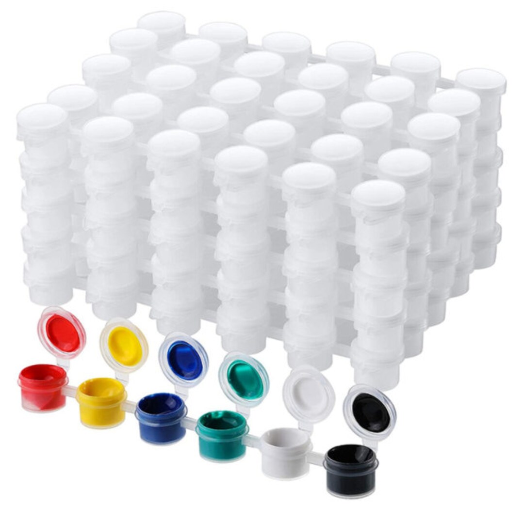50 Pcs Paint Pot Strips, 3ML, 6 Pot Strips, Empty Paint Pots, Bulk