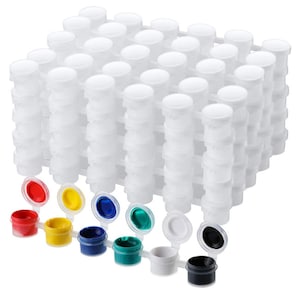 50 stuks verfpotstrips, 3ML, 6 potstrips, lege verfpotten, bulk verfpotstrips, lekvrije verfpotten, verfcontainers