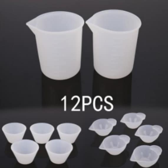 12-pc Silicone Measuring Cup Set / Two 100ml Graduated Mixing Cups