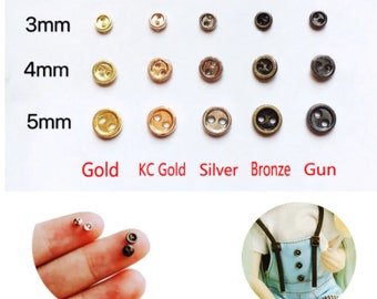 50 Pcs 3 mm 4 mm 5 mm Doll Buttons - Micro Buttons - Miniature Tiny  Buttons - Botones - Round Sewing Buttons for Doll Clothes Making