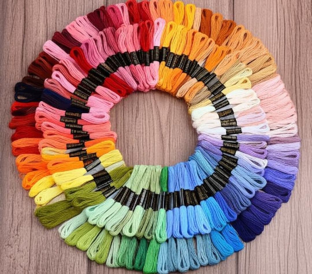 447 Assorted Colour Embroidery Thread Floss Skeins, Various Rainbow ...