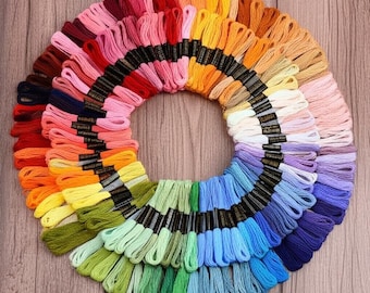 447 Assorted Colour Embroidery Thread Floss Skeins, Various Rainbow Color, Embroidery Floss Thread For Embroidery Sewing And Crafts Braiding