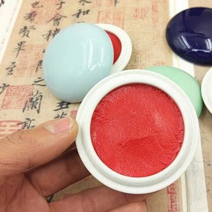 Tampone di inchiostro per timbro, Tampone di inchiostro giapponese Hanko Chop, Tampone di inchiostro per timbri con nome cinese artigianale, Tampone di inchiostro colorato, Tampone di inchiostro, Mini tamponi di inchiostro, Carta in tessuto,