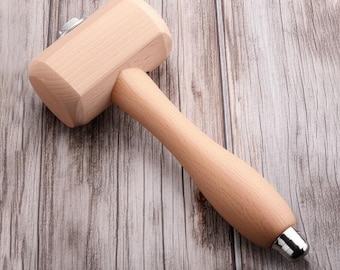 Leather Maul - Wooden Leather Hammer - Leathercraft Maul - Working Hammer - Working Tools Supplies - Punch -  Hole Punching Hammer Hardware