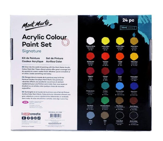 Mont Marte ACRYLIC PAINT REVIEW & swatch testing 