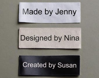 Custom Clothing Labels -  Fabric Sew in Sew on Labels - Personalized Cloth Tags for Clothes End Fold Cloth Labels Quilts Knitting Sewing