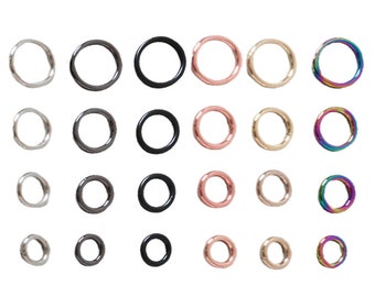 Metal O-Rings - Welded Metal Loops – Round Formed Rings – Gold Silver Black Rainbow Crafting Loop Heavy Duty Multiple Sizes - Circle Buckle