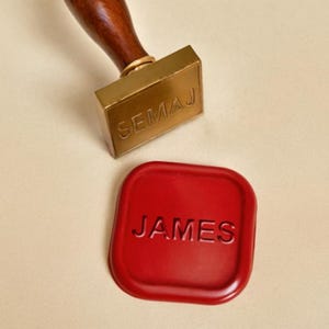 Timbro sigillo di ceralacca personalizzato - Sigillo di ceralacca quadrato personalizzato - Logo aziendale - Sceau Cire Personnalisé Timbro Ceralacca Personalizzato Made to Order