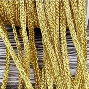 Gold Lace Trim - Gold Woven Strip Ribbon Lace Trim - Braided Embellishment Border for Sewing Dress, DIY Clothes, Wedding Craft