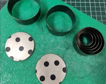 Circle Leather Cutting Die 20mm-50mm - Round Leather Die Cut Mold - Leather Punch Die - Leather Earrings Die Cutter Polymer Clay