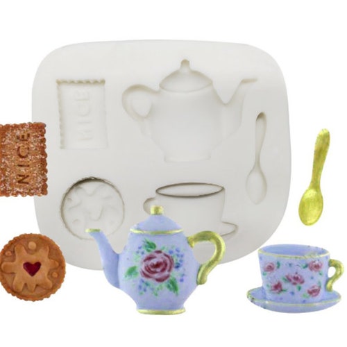 Small Teapot Mold Tea Pot Mold Tea Cup Mold Fondant Mold Etsy