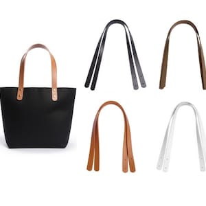 Leather Bag Handles With Rivet - Punch Hole Ready Handbag Handles - PU Leather Handle Purse Handle - DIY Bag Making Accessories Strap