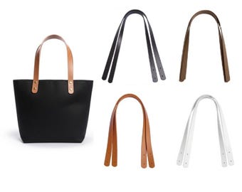 Leather Bag Handles With Rivet - Punch Hole Ready Handbag Handles - PU Leather Handle Purse Handle - DIY Bag Making Accessories Strap