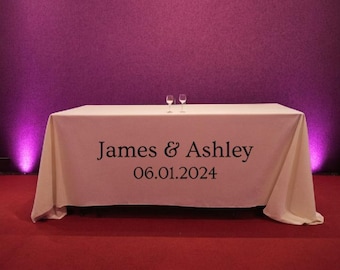 Nappe avec logo personnalisée - Nappe personnalisée avec logo - Chemin de table - Nappe de table - Jeté de table pour salon professionnel - Evénements mariage